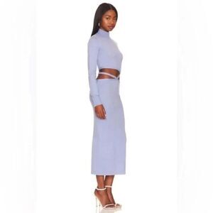 NWT ATOIR X REVOLVE powder blue cashmere blend Jed cut out midi dress size small